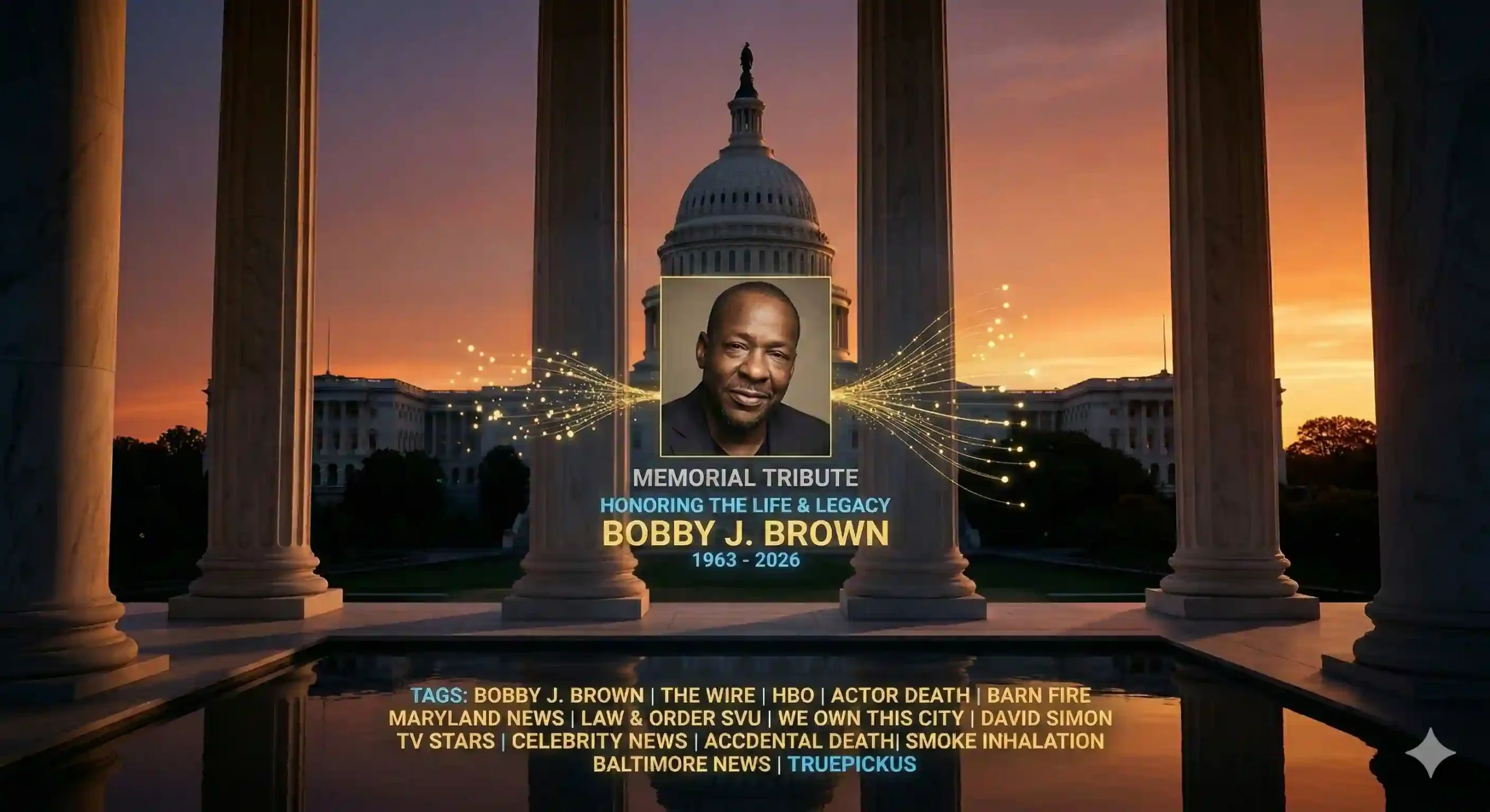 A cinematic tribute image for Bobby J. Brown, the actor known for playing Officer Bobby Brown on The Wire.