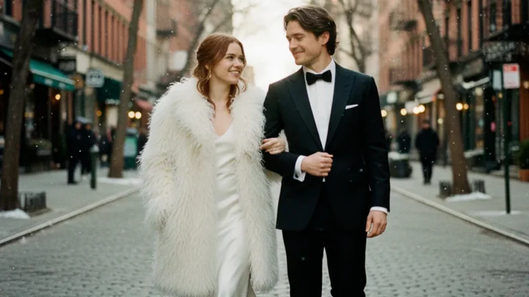 Maya Hawke and Christian Lee Hutson during their surprise Valentine's Day wedding in New York City.