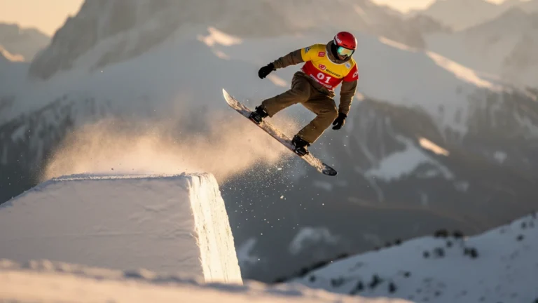 Su Yiming celebrates winning the men's slopestyle gold medal at the 2026 Winter Olympics in Livigno.