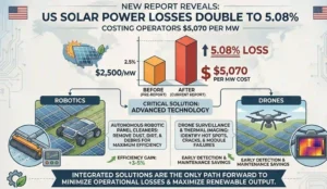 New report reveals US solar power losses have doubled to 5.08%, costing operators $5,070 per MW.
