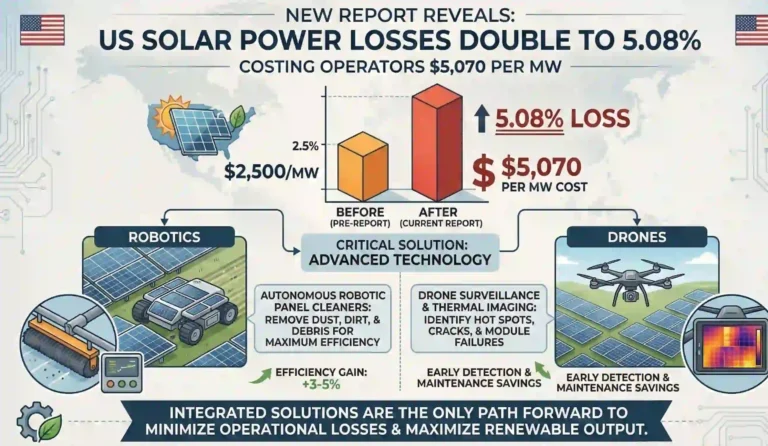 New report reveals US solar power losses have doubled to 5.08%, costing operators $5,070 per MW.