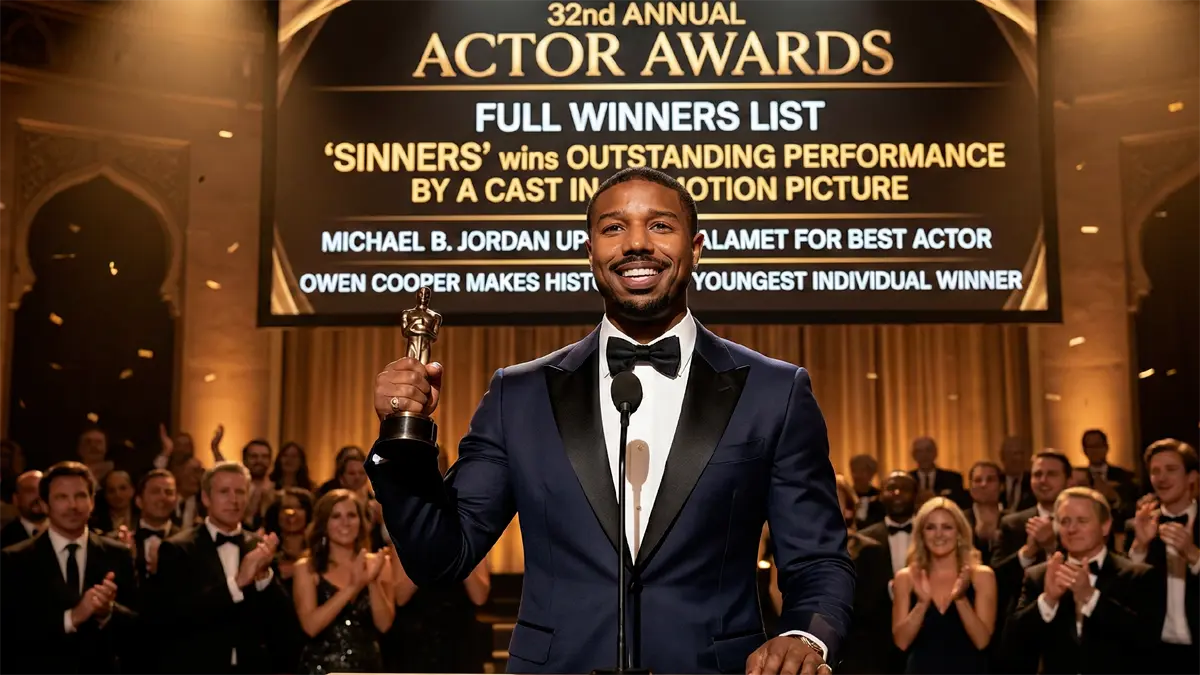 Sag Awards 2026 Awards Winners Michael B  Jordan And  Sinners  Sweep