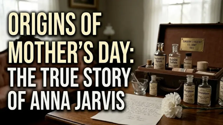 A historical portrait of Anna Jarvis, the founder of Mother's Day, representing the holiday's serious origins.