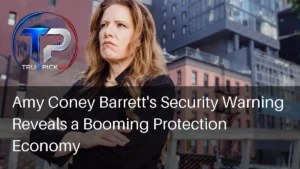 Amy Coney Barrett speaking at a Capitol Hill hearing on judicial security spending