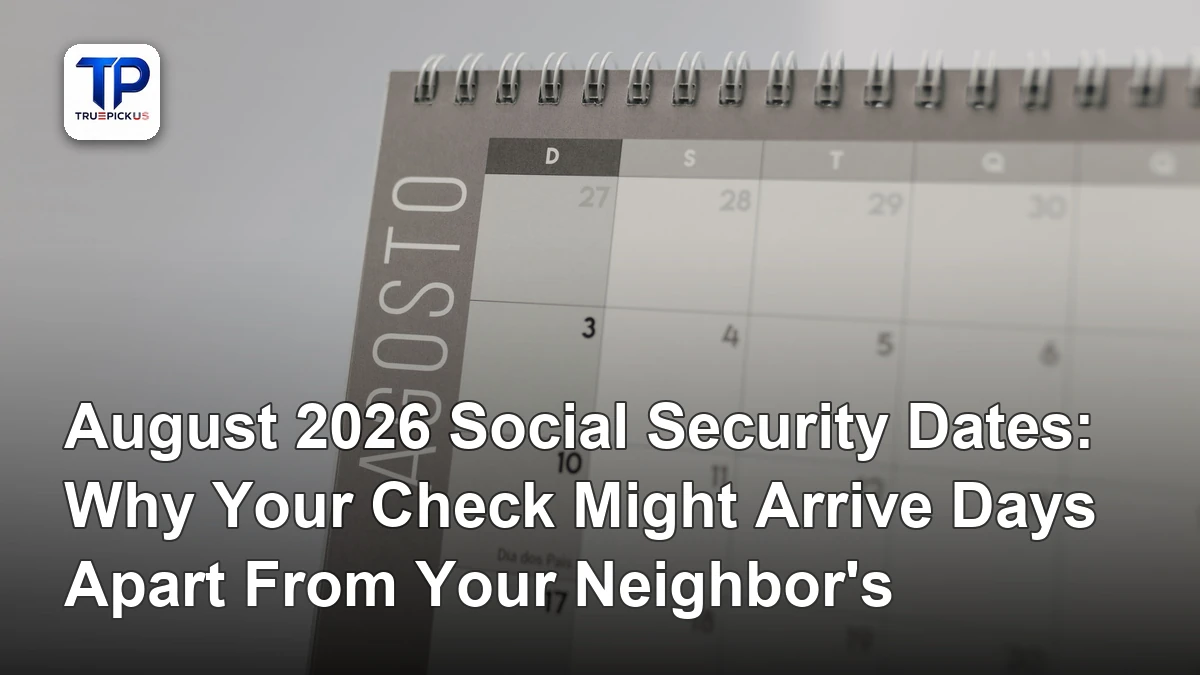 August 2026 Social Security dates shown on a calendar with payment schedule highlighted