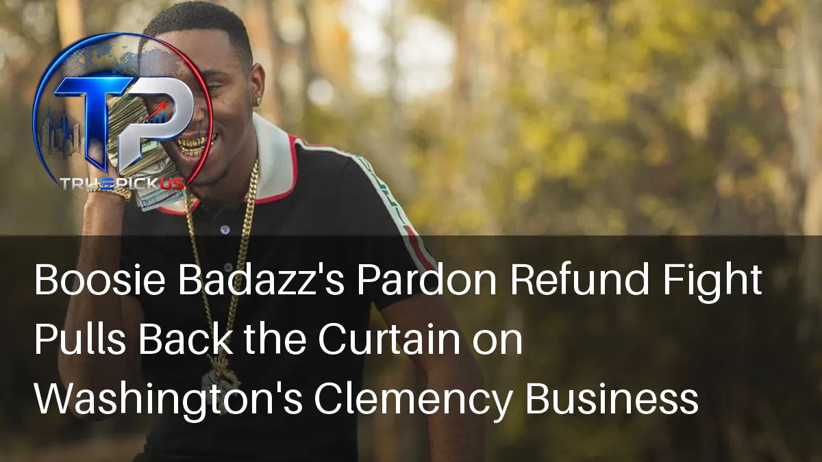 Boosie Badazz pardon lobbying dispute illustration showing Washington clemency industry