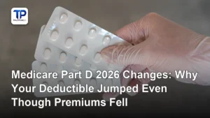 Medicare Part D 2026 changes shown through rising deductibles and falling premiums for prescription drug plans