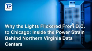 Northern Virginia data centers cluster near power transmission lines in Loudoun County
