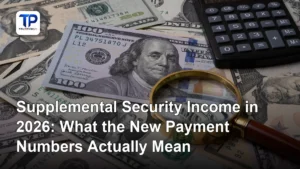 Supplemental security income payment breakdown showing 2026 federal benefit rate changes
