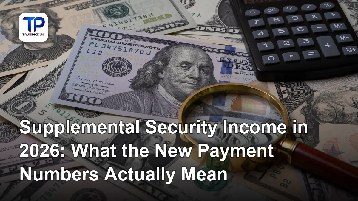 Supplemental security income payment breakdown showing 2026 federal benefit rate changes