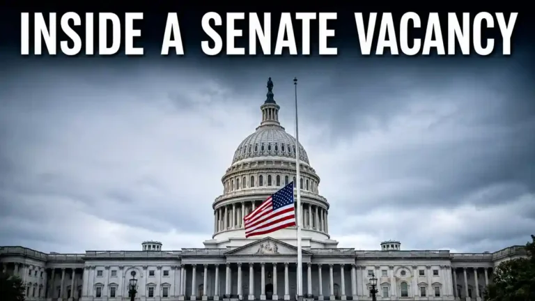 US Capitol with flag at half-staff illustrating Senate vacancy rules and succession